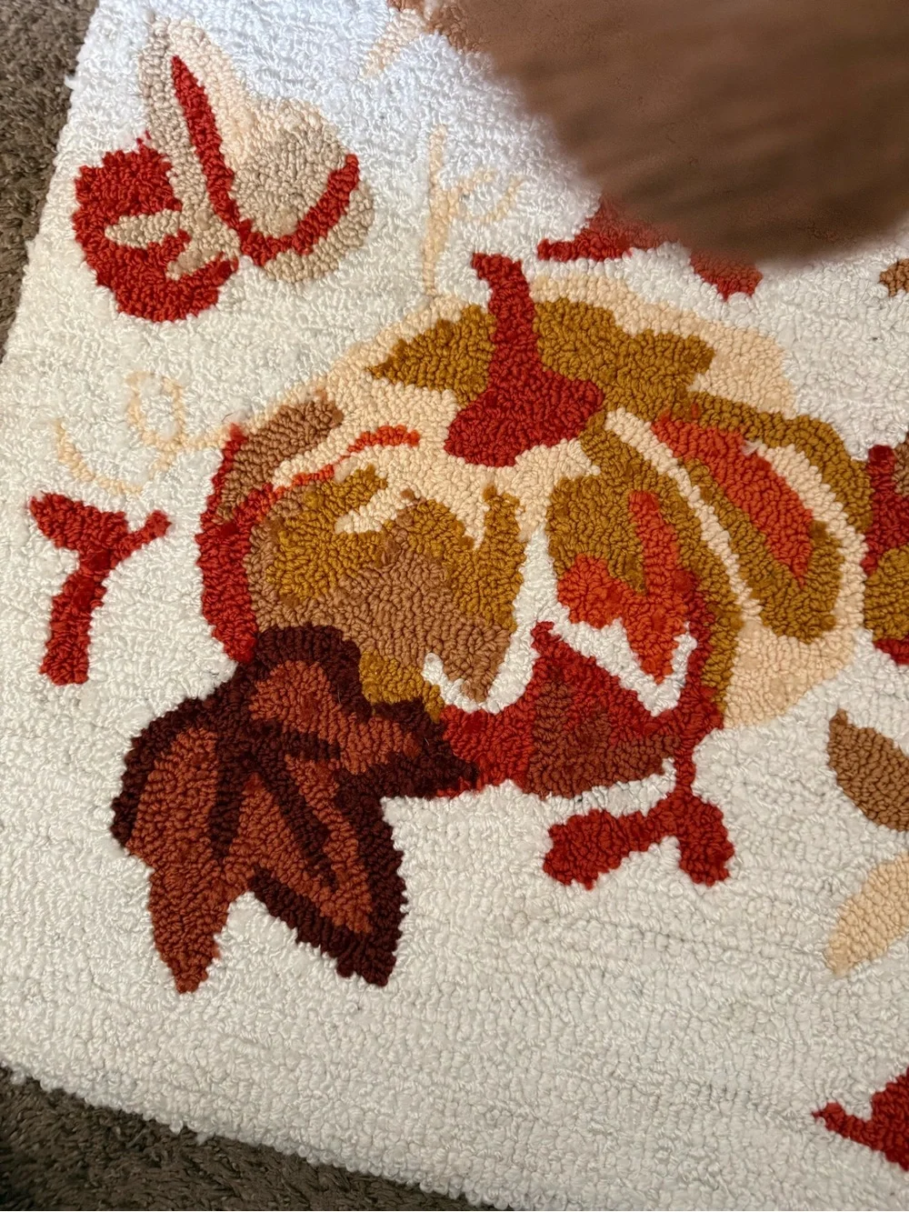 Autumn Harvest Cream & Multi Hooked Door Mat by Autumn Harvest